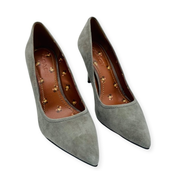 COACH Waverly Suede Leather High‎ Heels Point Toes - Picture 2 of 12